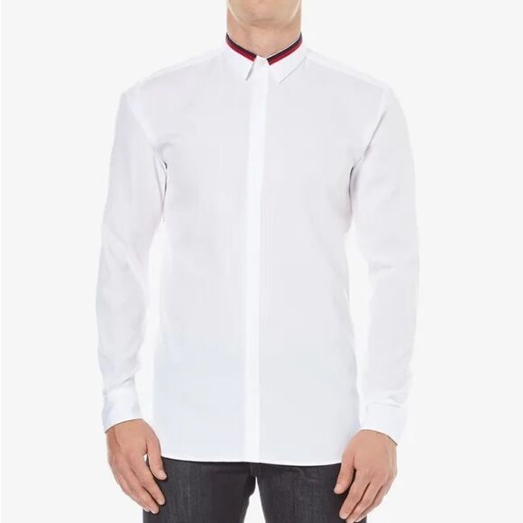 HUGO Men's Ewid Collar Detail Long Sleeve Shirt - Picture 2 of 6